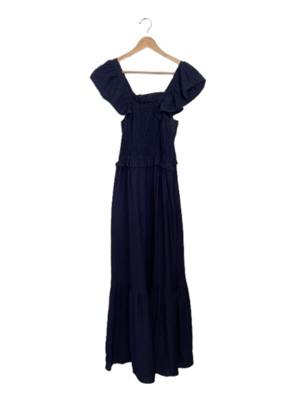 Moon River Navy Blue Ruffle Sleeve Maxi Dress - Size XS - Romantic Boho Chic
